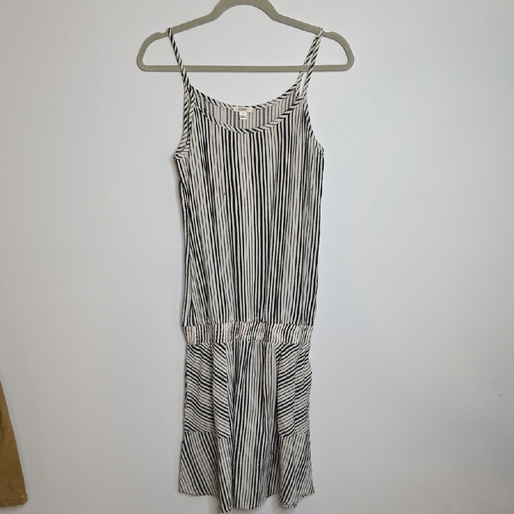 Dylan Black and Tan Striped Midi Dress Sz XS